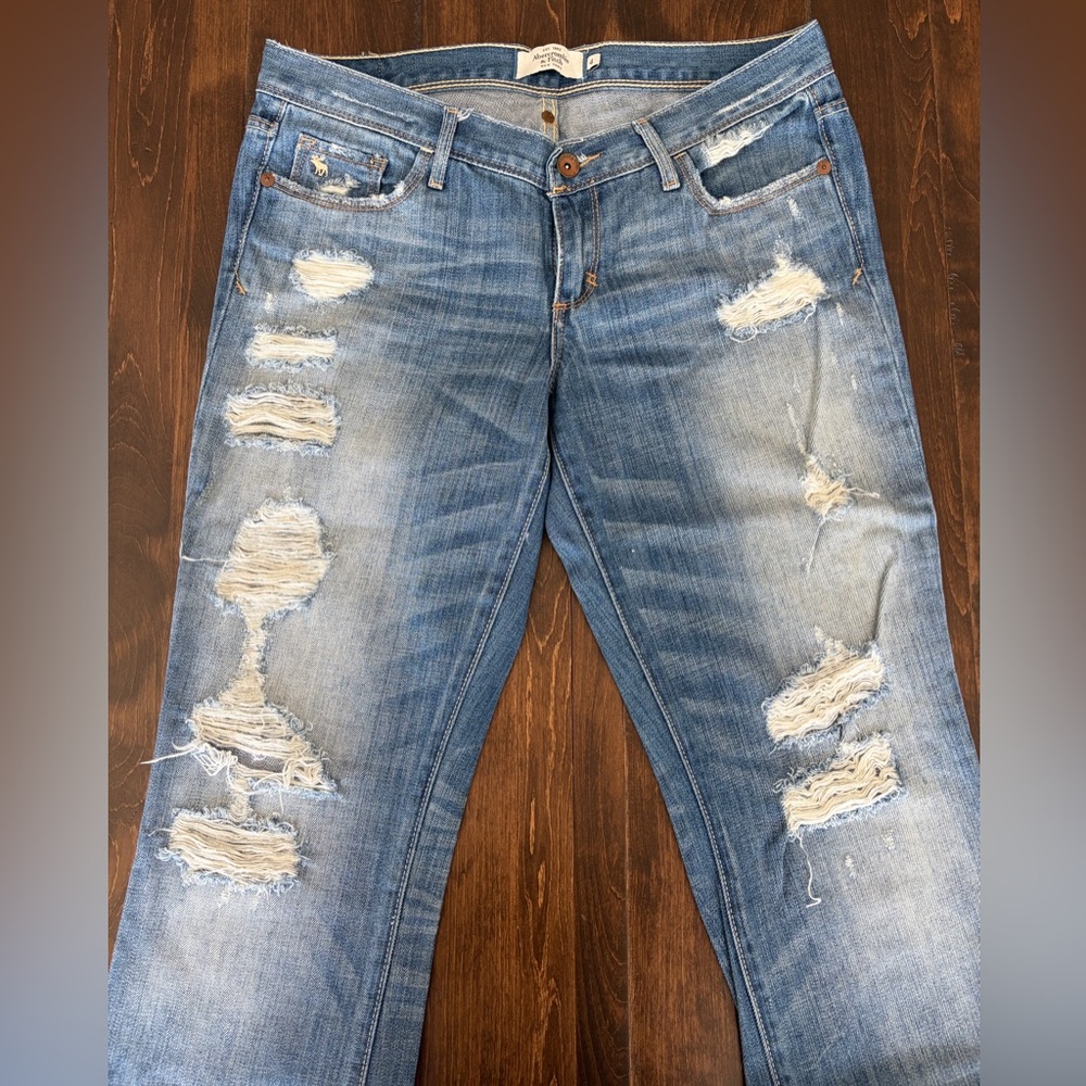 Vintage Abercrombie & Fitch Low-Rise Distressed Boot Cut Jeans